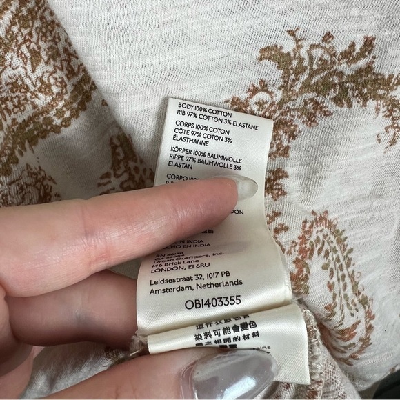 Free People True Perfection High/Low Cotton Blouse in Almond Milk Size Small - Picture 7 of 8